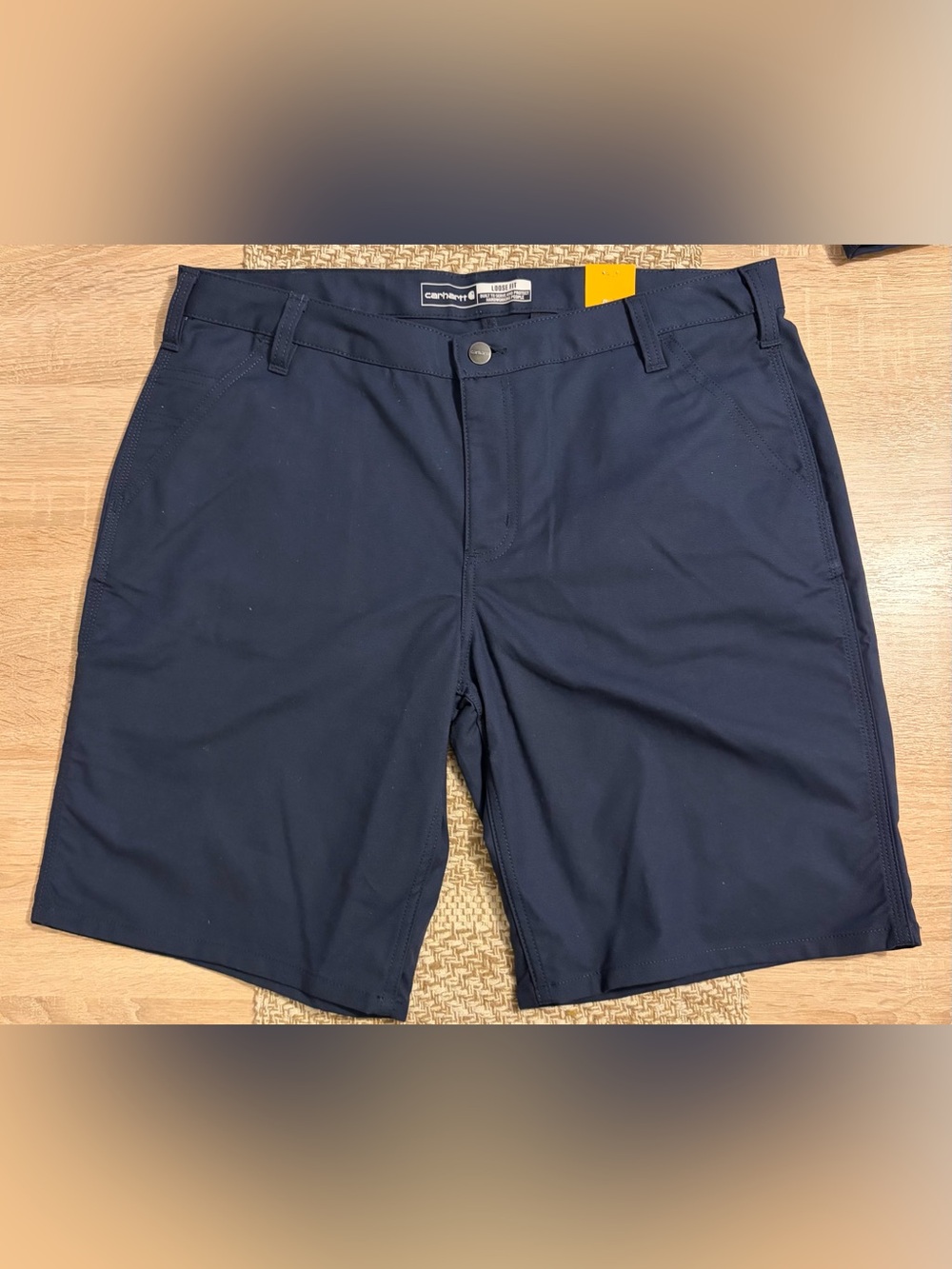 Carhartt Loose Fit Shorts Women's Sz 16 Navy Blue Canvas Rugged Work Hiking